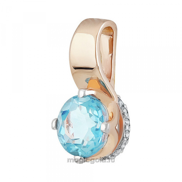 Золотая подвеска с топазом и фианитом № 139196