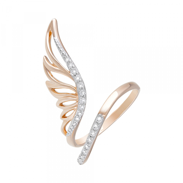 Золотое кольцо с фианитами № 124381