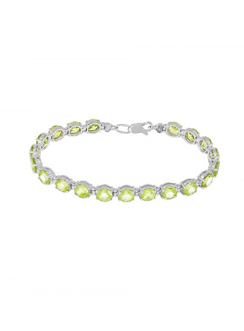 Серебряный браслет с хризолитом № 122877