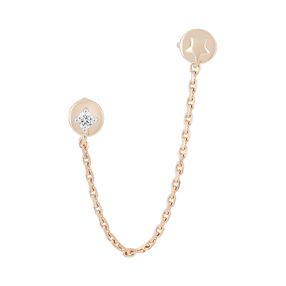 Серьга с фианитом № 128365