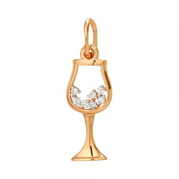 Золотая подвеска с фианитом № 142260