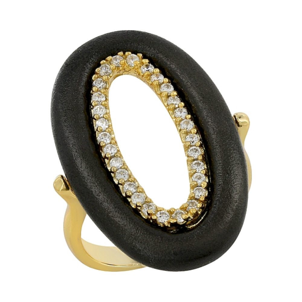 Серебряное кольцо с фианитом № 106285