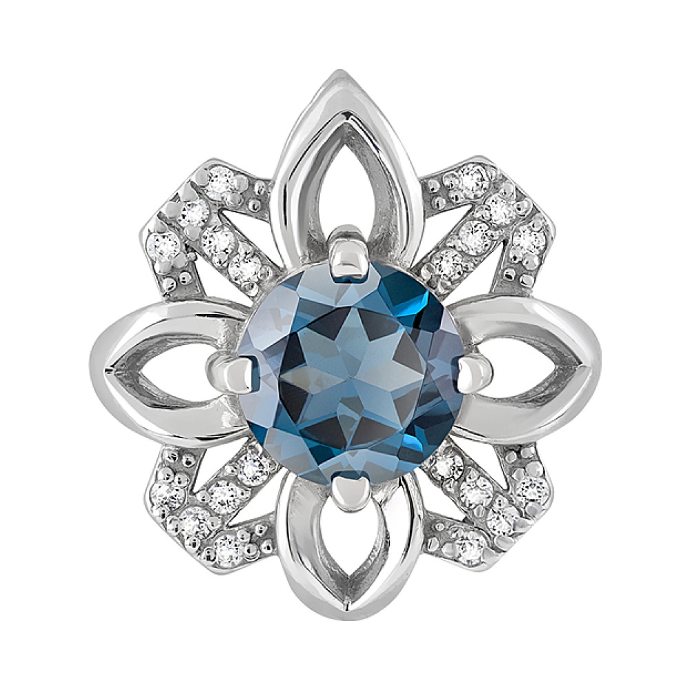 Золотая подвеска с топазом и фианитом № 119354