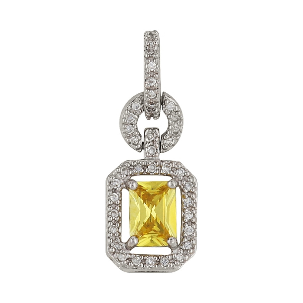 Серебряная подвеска с фианитом № 84004