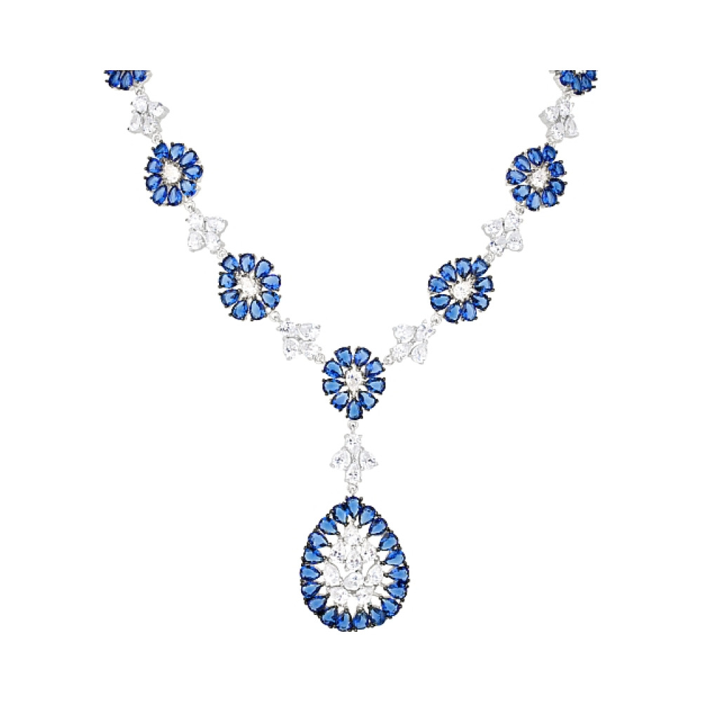 Серебряное колье с фианитами № 115627