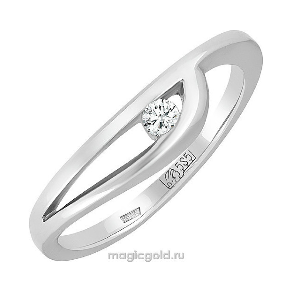 Золотое кольцо с бриллиантом № 107861