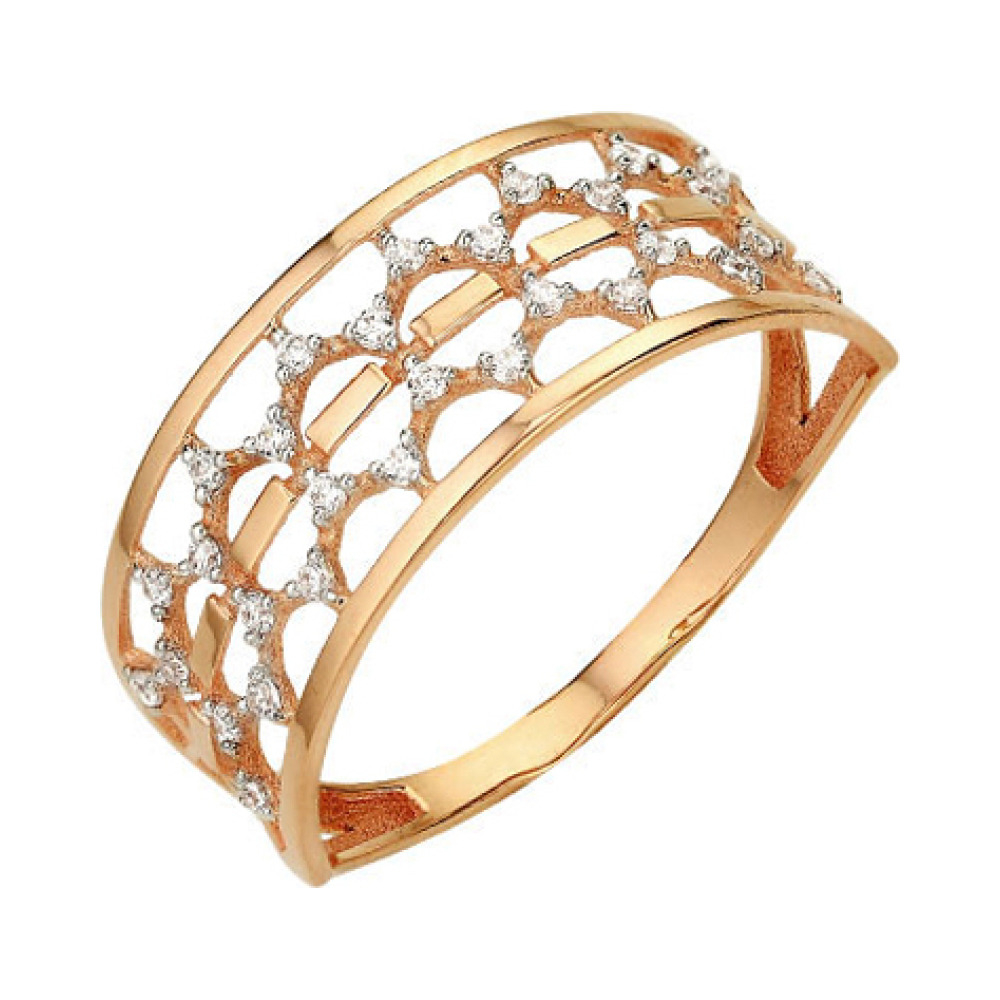 Золотое кольцо с фианитом № 140245