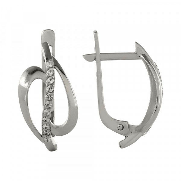 Золотые серьги с фианитом № 81428