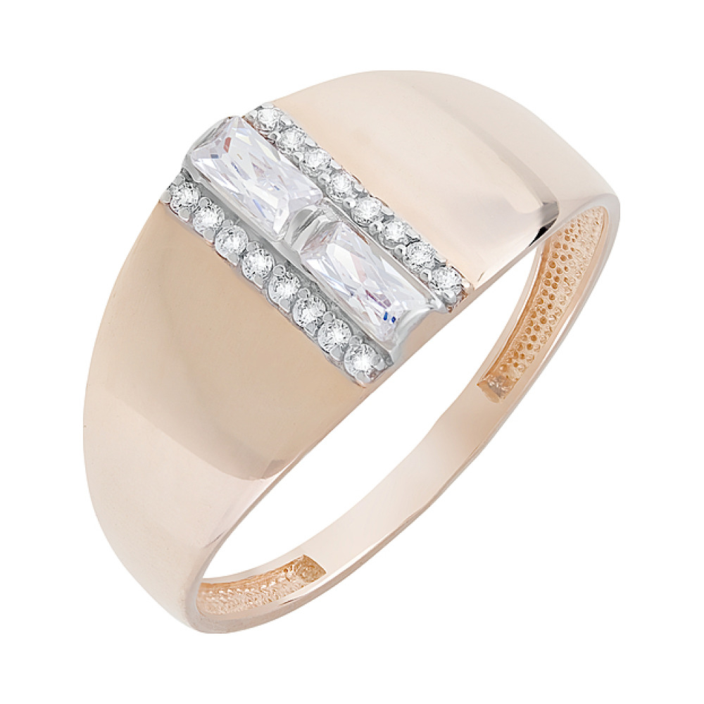 Золотое кольцо с фианитами № 126679