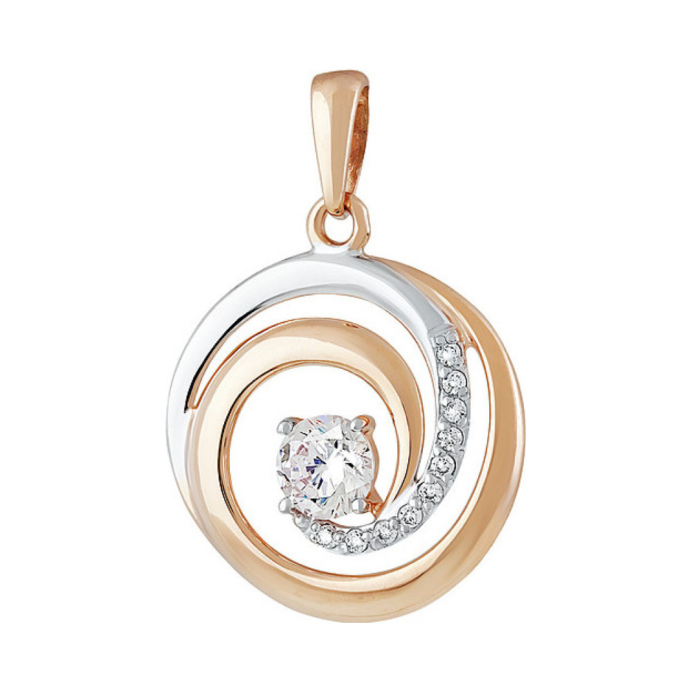 Золотая подвеска с фианитом № 136955