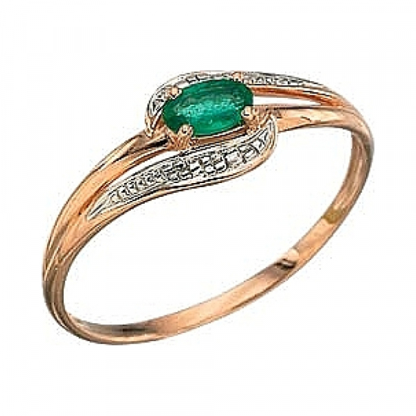 Золотое кольцо с изумрудом № 3152