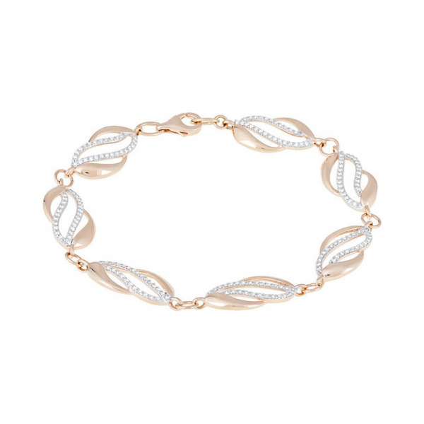 Золотой браслет с фианитами № 123860