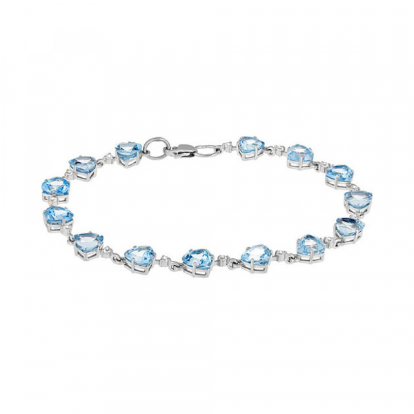 Серебряный браслет с топазом и фианитом № 134110