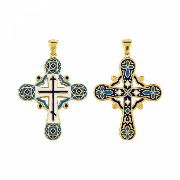 Крест с эмалью золотым покр № 85875