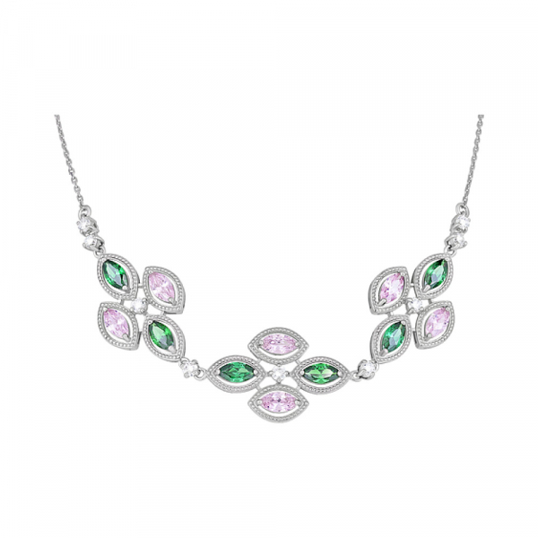 Серебряное колье с фианитом № 127960