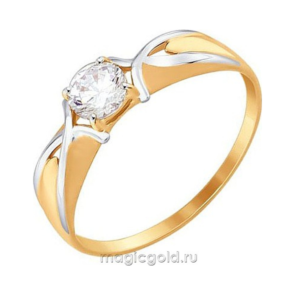 Золотое кольцо с фианитом № 163859