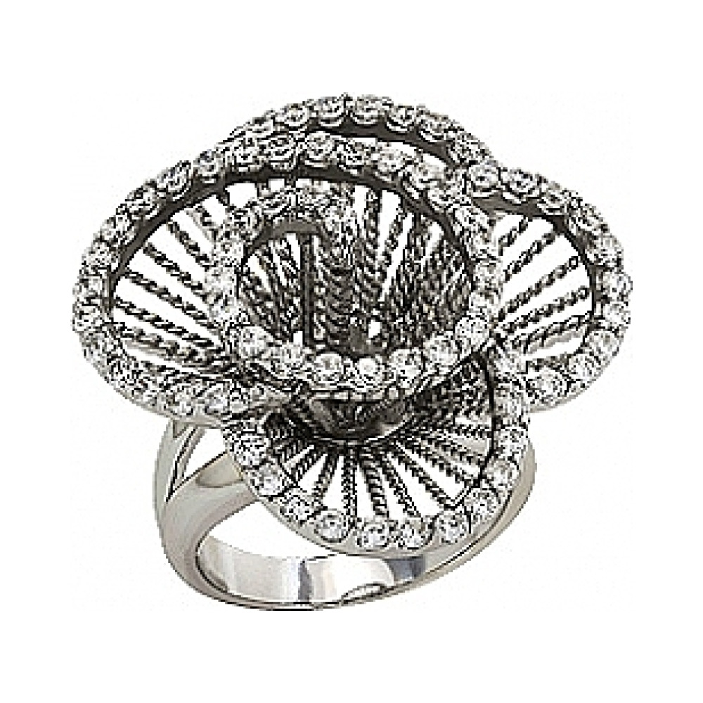 Серебряное кольцо с фианитом № 80868