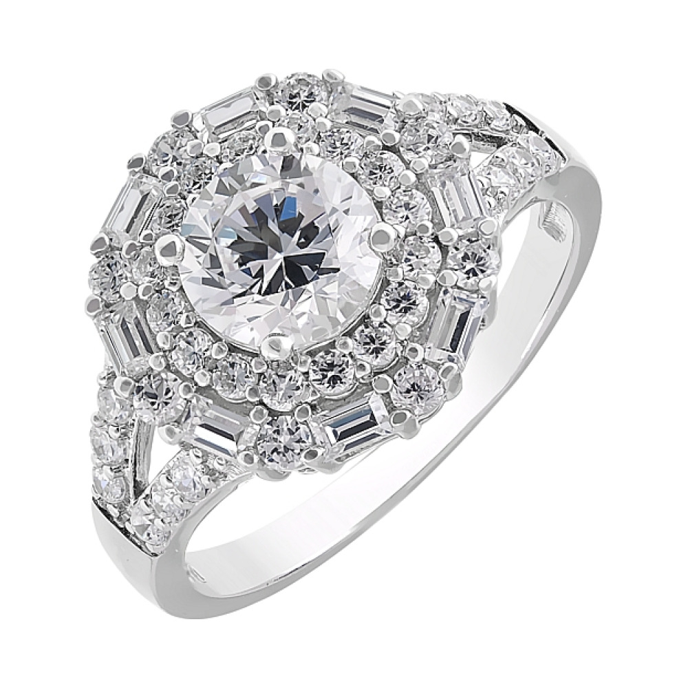 Серебряное кольцо с фианитами № 112777