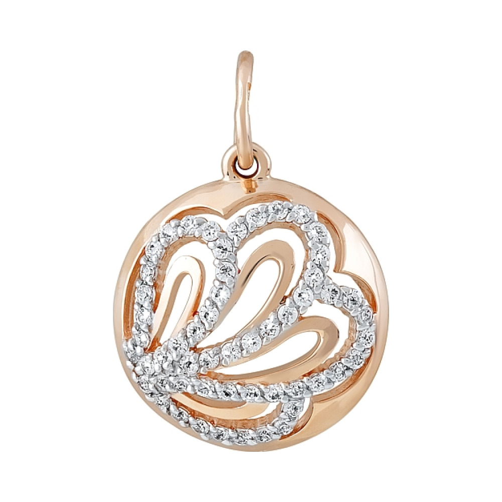 Золотая подвеска с фианитами № 122086