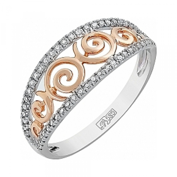 Золотое кольцо с бриллиантом № 114898