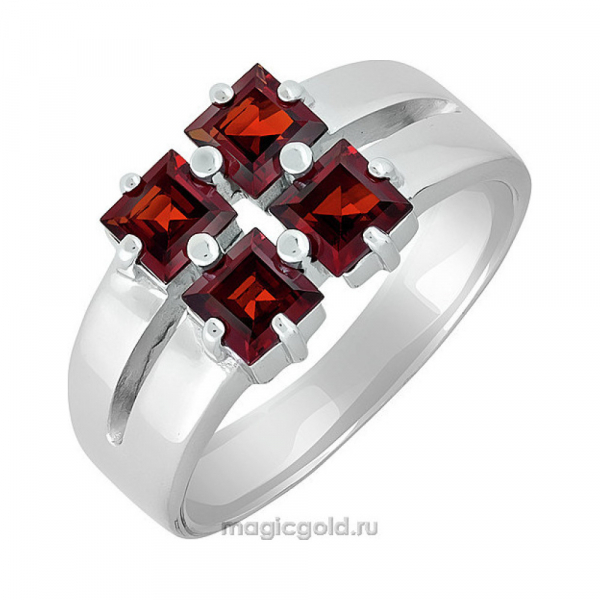 Серебряное кольцо с гранатом № 138029