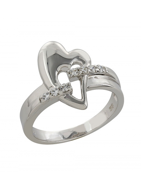 Серебряное кольцо с фианитом № 82801