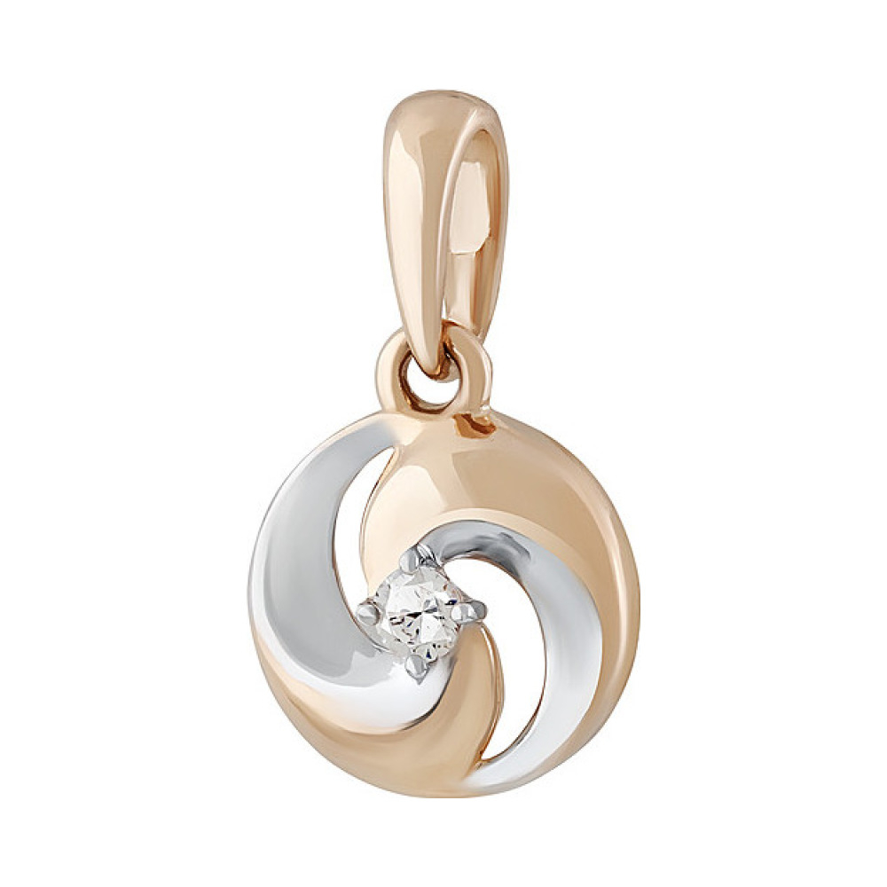 Золотая подвеска с фианитом № 135432