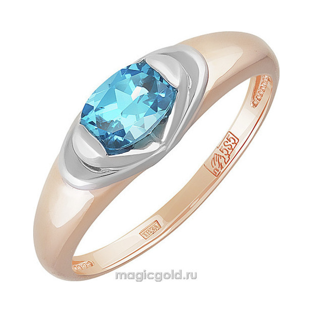 Золотое кольцо с топазом № 142118