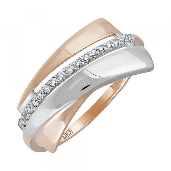 Золотое кольцо с фианитом № 136917