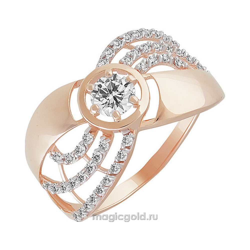 Золотое кольцо с фианитом № 160782