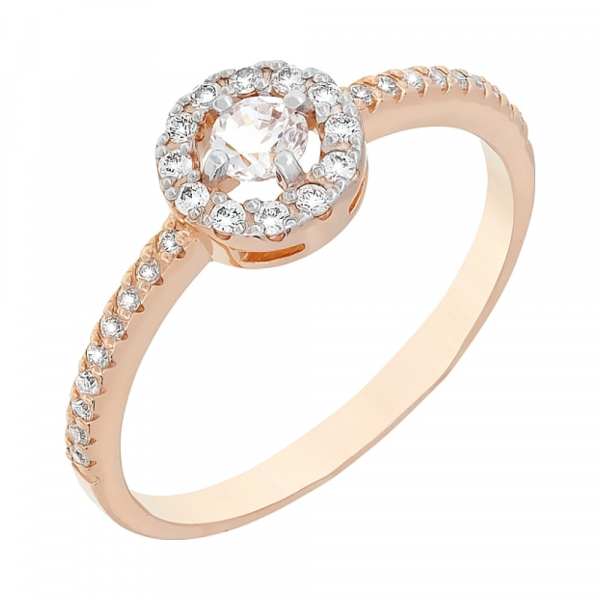 Золотое кольцо с фианитами № 101133