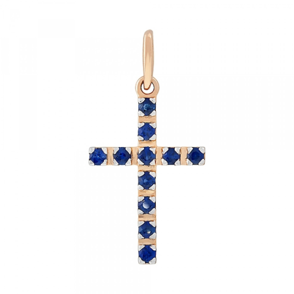 Золотая подвеска с сапфиром № 72399