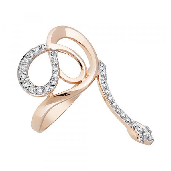 Золотое кольцо с фианитами № 120658