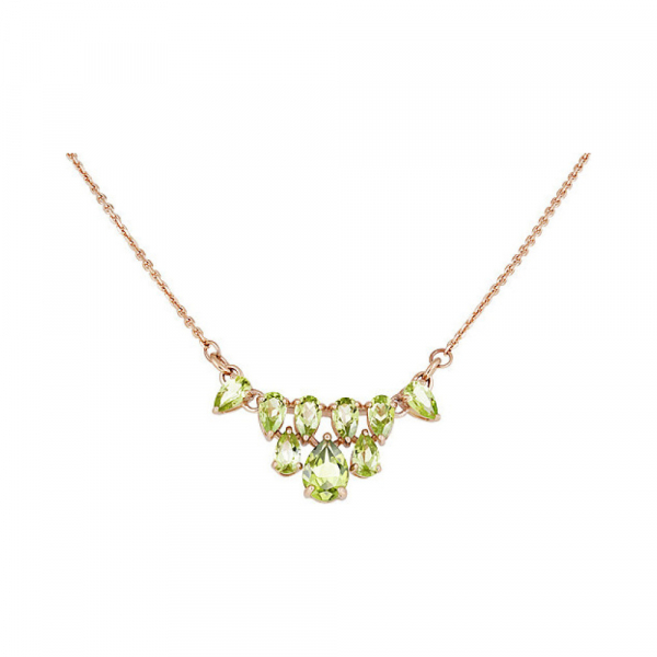 Золотое колье с хризолитом № 133404