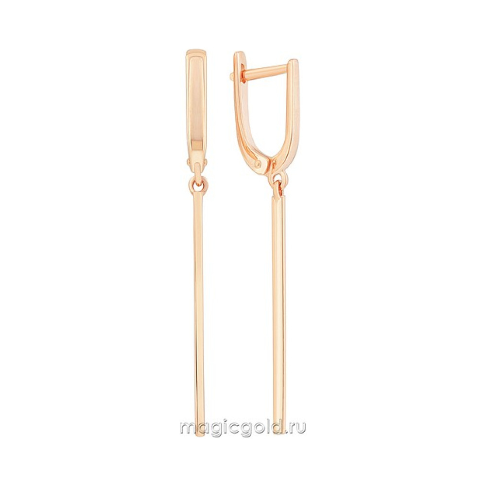 Золотые серьги без камня № 172155