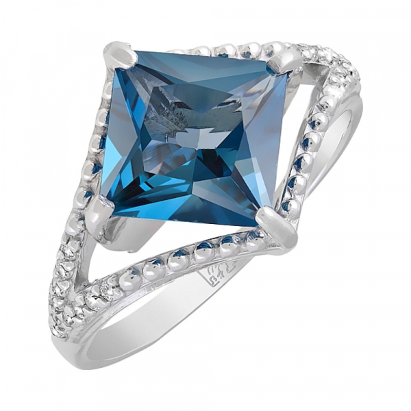 Золотое кольцо с топазом и фианитом № 118227