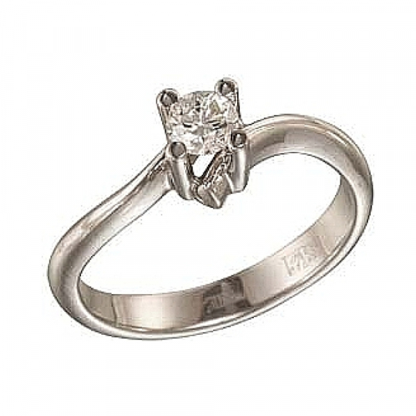 Золотое кольцо с бриллиантом № 109101