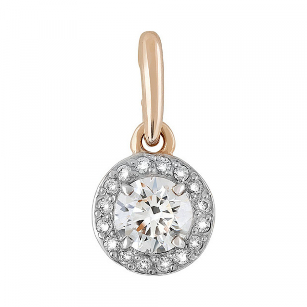 Золотая подвеска с бриллиантом № 112475