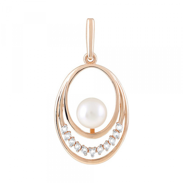 Золотая подвеска с жемчугом № 120636