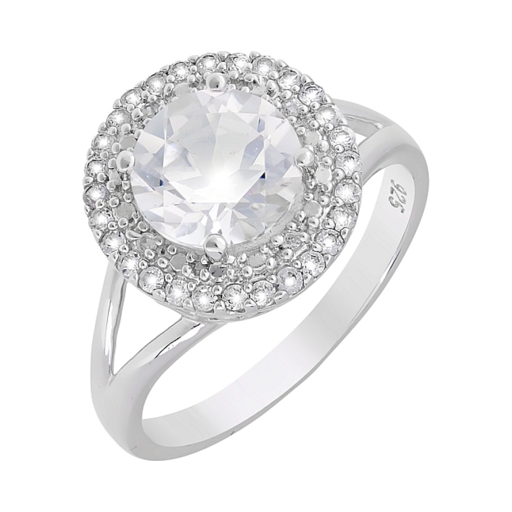 Серебряное кольцо с фианитом № 107333