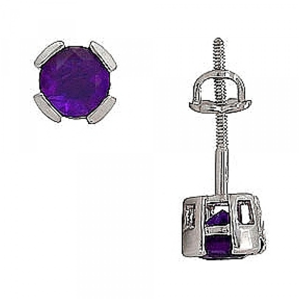 Серебряные серьги с аметистом № 70886