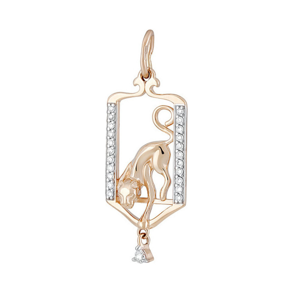 Золотая подвеска с фианитом № 133544