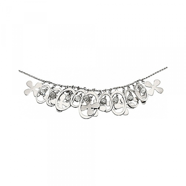 Серебряное колье с фианитами № 33701