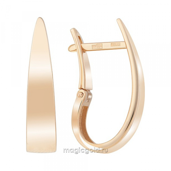 Золотые серьги без камня № 173360