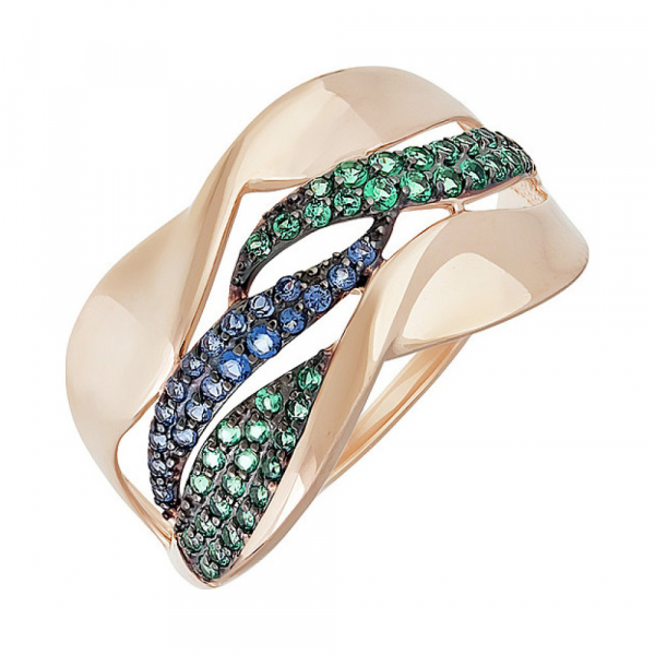 Золотое кольцо с фианитом № 138526