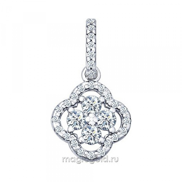 Серебряная подвеска с фианитом № 159984