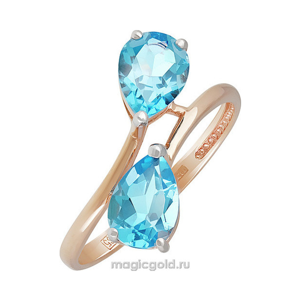 Золотое кольцо с топазом № 139041