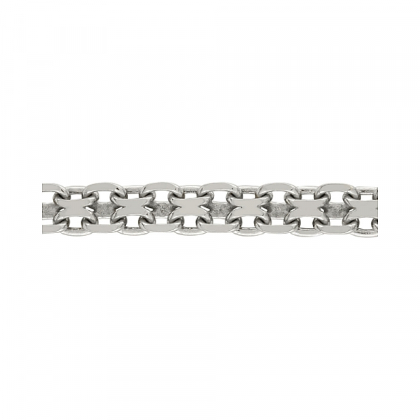 Серебряная цепь бисмарк родированная № 94631