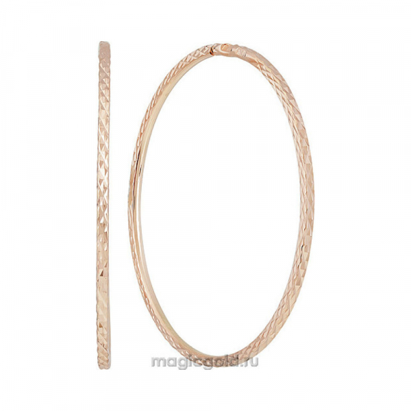 Золотые серьги конго с алмазной гранью № 142258