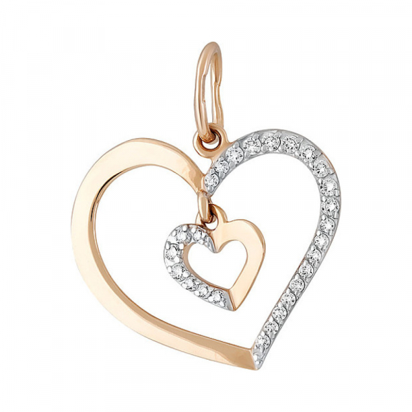 Золотая подвеска с фианитом № 133822